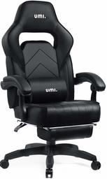 UMI Gaming Chair Office Chair with Footrests Gamer Swivel Chair Height-Adjustable Gaming Chair PC Chair Ergonomic Executive Chair with Armrests