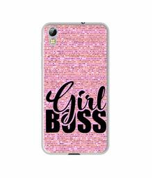 Amazon Brand - Solimo Designer Girl Boss On Pink Sparkle UV Printed Soft Back Case Mobile Cover for Techno i3