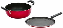 Amazon Brand - Solimo Non Stick Cookware Set (22cm Kadhai, 26cm Tawa, Induction and Gas Compatible)