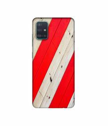 Amazon Brand - Solimo Designer Red and Cream Color Wood 3D Printed Hard Back Case Mobile Cover for Samsung Galaxy A51