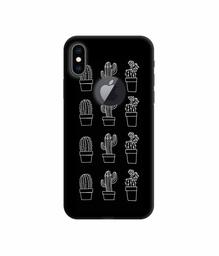 Amazon Brand - Solimo Designer Cactus Design 3D Printed Hard Back Case Mobile Cover for Apple iPhone Xs Max (Logo Cut)