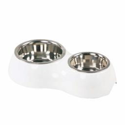 UMI by Amazon Dog Cat Food Bowl Feeding Water Holder Double Stainless Steel Bowls Drinking Station Two Removable Dual Bowls