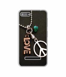 Amazon Brand - Solimo Designer Love and Peace UV Printed Soft Back Case Mobile Cover for Comio C1