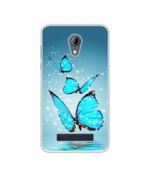 Amazon Brand - Solimo Designer Flying Butterflies UV Printed Soft Back Case Mobile Cover for Micromax Bharat 2 Plus