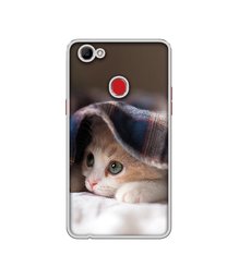 Amazon Brand - Solimo Designer Sleepy Kitten UV Printed Soft Back Case Mobile Cover for Oppo F7