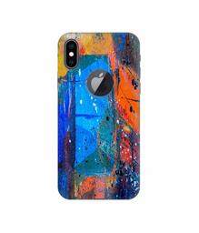 Amazon Brand - Solimo Designer Blue and Orange Brush 3D Printed Hard Back Case Mobile Cover for Apple iPhone Xs Max (Logo Cut)