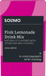 Amazon Brand - Solimo Pink Lemonade Drink Mix Singles (10 packets)