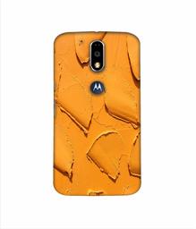 Amazon Brand - Solimo Designer Yellow Texture Wall 3D Printed Hard Back Case Mobile Cover for Motorola Moto G4 Plus (with Logo Cut)