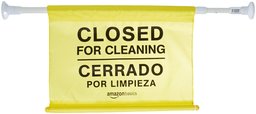 AmazonBasics Site Safety Hanging Sign, Closed For Cleaning, Bilingual, 6-Pack