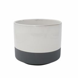 Amazon Brand – Rivet Mid-Century 2-Toned Stoneware Planter, 6.3