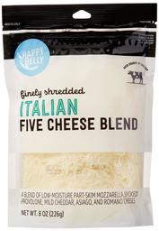 Amazon Brand - Happy Belly Shredded Italian 5 Cheese Blend, 8 Ounce