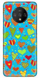 Amazon Brand - Solimo Designer Heart Pattern Design 3D Printed Hard Back Case Mobile Cover for OnePlus 7T