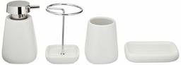 AmazonBasics Ceramic Bathroom Accessory Sets 4-Piece White