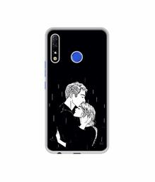 Amazon Brand - Solimo Designer Couples Standing in Rain UV Printed Soft Back Case Mobile Cover for Tecno Spark 4