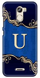 Amazon Brand - Solimo Designer Blue Pattern Alphabet-U 3D Printed Hard Back Case Mobile Cover for Gionee X1