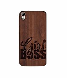 Amazon Brand - Solimo Designer Girl Boss On Wood 3D Printed Hard Back Case Mobile Cover for HTC Desire 828 Dual