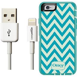 Otterbox Defender Series Case for iPhone 6/6s and AmazonBasics Lightning Cable (6-Feet) Pack