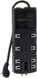 AmazonBasics 8-Outlet Surge Protector, 4,350 Joule, 12-foot Cord