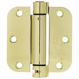 AmazonBasics Bisagra de puerta con cierre automático, 9 cm x 9 cm, 1 pieza, bronce pulido