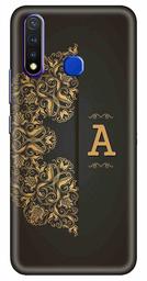 Amazon Brand - Solimo Designer Black Pattern Alphabet-A 3D Printed Hard Back Case Mobile Cover for Vivo Y19 / Vivo U20