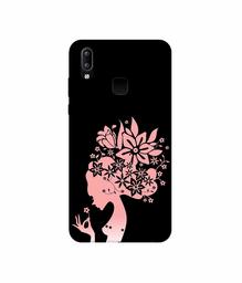 Amazon Brand - Solimo Designer Pink Color Lady Vector 3D Printed Hard Back Case Mobile Cover for Vivo Y95