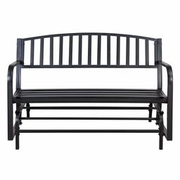 AmazonBasics Outdoor Patio Steel Gliding Bench – Black