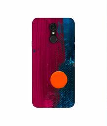 Amazon Brand - Solimo Designer Pink and Blue Brush Texture 3D Printed Hard Back Case Mobile Cover for LG Q7