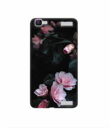 Amazon Brand - Solimo Designer Dark Flowers Photography 3D Printed Hard Back Case Mobile Cover for Vivo V1 Max