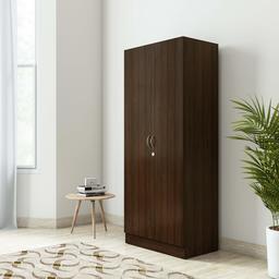 Amazon Brand - Solimo Pyxis Engineered Wood 2-Door Wardrobe (Walnut Finish)