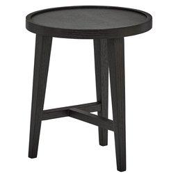 Amazon Brand – Rivet Mid-Century Modern Round Black Wood Nesting Side End Table, 15.7