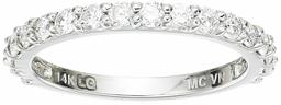 Lab Grown Diamond Shared Prong Wedding Band in 14k White Gold (1/2 CT.TW., I-J Color, SI1-SI2 Clarity), Size 8