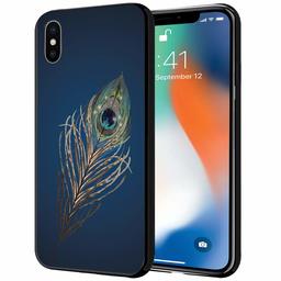 Amazon Brand - Solimo Designer Peacock Feather Printed Hard Back Case Mobile Cover for Apple iPhone Xs & X