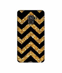 Amazon Brand - Solimo Designer Golden Zik Zak Pattern 3D Printed Hard Back Case Mobile Cover for Samsung Galaxy A8 Plus