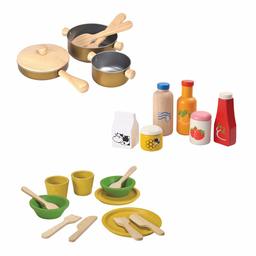 AmazonBasics Social Case Pack, Cooking Utensils Set, Fodd & Beverage Set, Tableware Set, 2 Years+