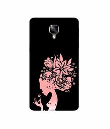 Amazon Brand - Solimo Designer Pink Color Lady Vector 3D Printed Hard Back Case Mobile Cover for OnePlus 3 / OnePlus 3T