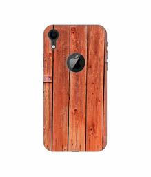 Amazon Brand - Solimo Designer Wooden Door 3D Printed Hard Back Case Mobile Cover for Apple iPhone XR (Logo Cut)