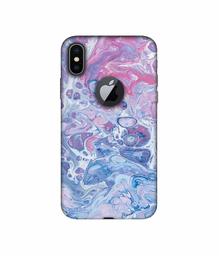 Amazon Brand - Solimo Designer Oil Paint on Marble 3D Printed Hard Back Case Mobile Cover for Apple iPhone X (Logo Cut)