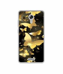 Amazon Brand - Solimo Designer Golden Butterfly Pattern UV Printed Soft Back Case Mobile Cover for Panasonic Eluga A3 Pro