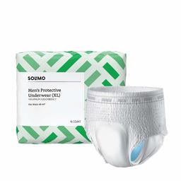 Amazon Brand - Solimo Incontinence Underwear for Men and Women Overnight Absorbency, Small/Medium, 16 Count, 1 Pack