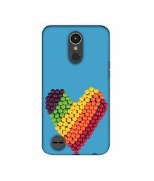 Amazon Brand - Solimo Designer Ball Heart 3D Printed Hard Back Case Mobile Cover for LG K10 (2017)