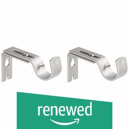 (Renewed) AmazonBasics Adjustable Wall Bracket, Set of 2, Nickel