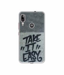 Amazon Brand - Solimo Designer Take It Easy UV Printed Soft Back Case Mobile Cover for Motorola Moto E6s