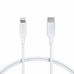 AmazonBasics USB-C to Lightning Cable, MFi Certified Apple Charger for iPhone 11 Pro/11 Pro Max - White, 3-Foot