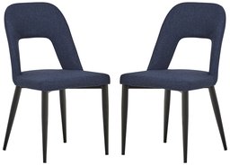 Amazon Brand – Rivet Florence Mid-Century Modern Set of 2 Wide Open-Back Accent Kitchen Dining Room Chairs, 18.8