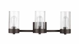 Amazon Brand – Rivet 3-Light Vanity with Seeded-Glass Shades, 7