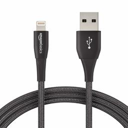 AmazonBasics Dubbel nylon gevlochten USB A kabel met Lightning-connector