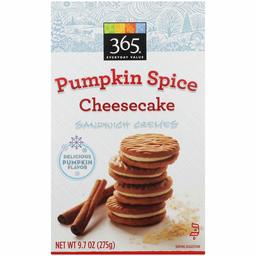 365 Everyday Value, Pumpkin Spice Cheesecake Sandwich Cremes, 9.7 oz