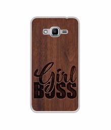 Amazon Brand - Solimo Designer Girl Boss On Wood UV Printed Soft Back Case Mobile Cover for Samsung Galaxy J2 Ace