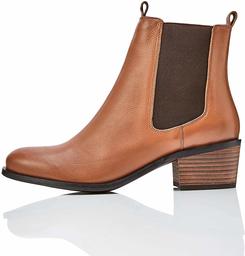 find. Amazon Brand Mid Heeled Leather Chelsea Boots, Brown Brandy, US 10.5