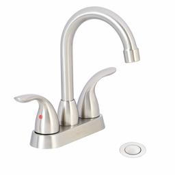 AmazonBasics AB-BF608-SN Basin Faucet-4-Inch, Satin Nickel